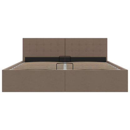 Cama hidráulica c/ arrumação 160x200cm tecido cinza-acastanhado