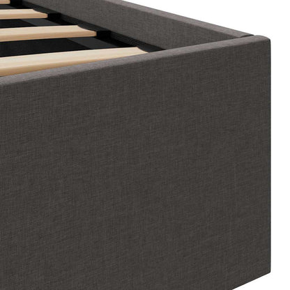 Cama hidráulica c/ arrumação LED 180x200cm tecido cinza-escuro