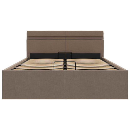 Estrutura cama hidrául.+ LED 120x200cm tecido cinza-acastanhado