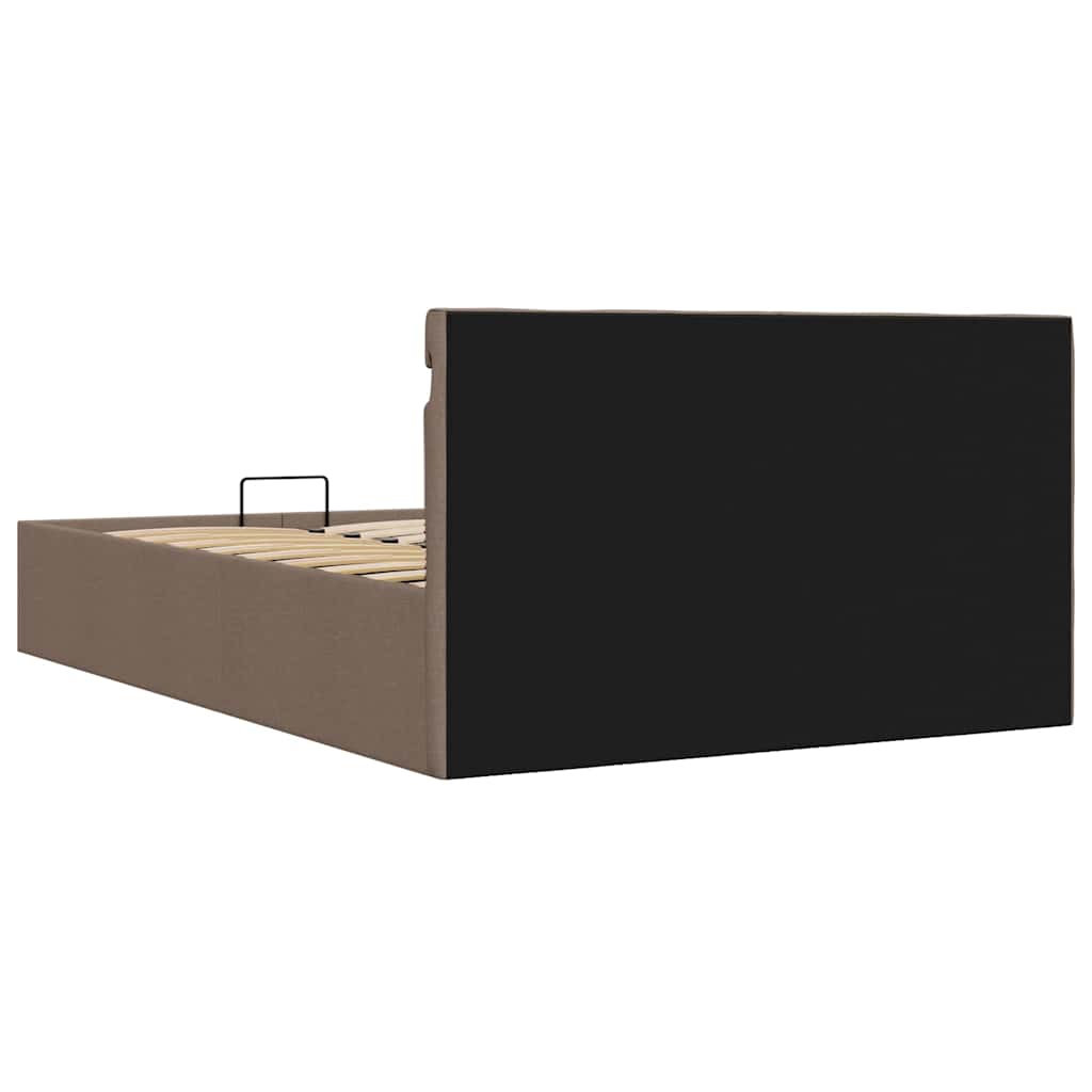 Estrutura cama hidrául.+ LED 140x200cm tecido cinza-acastanhado