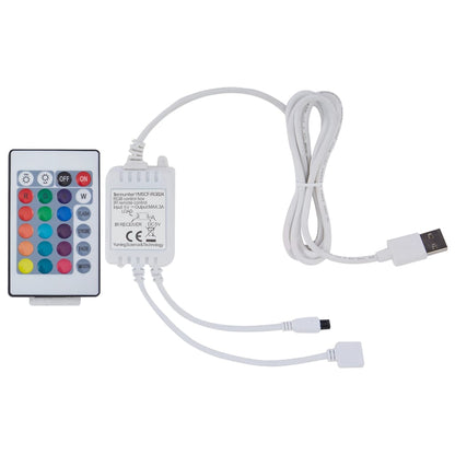 Estrutura cama c/ LEDs 180x200cm couro artificial preto/branco