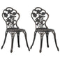 Cadeiras de bistrô 2 pcs alumínio fundido bronze