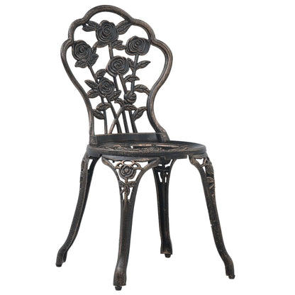 Cadeiras de bistrô 2 pcs alumínio fundido bronze