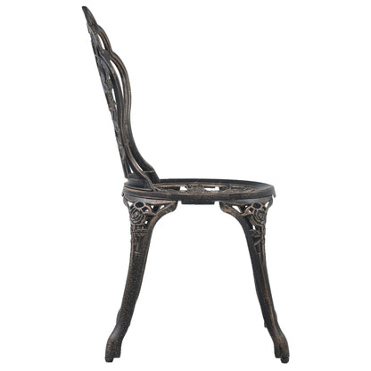 Cadeiras de bistrô 2 pcs alumínio fundido bronze