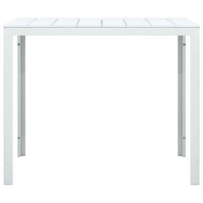 Mesa de centro 78x78x74 cm PEAD aspeto madeira branco