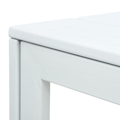 Mesa de centro 78x78x74 cm PEAD aspeto madeira branco