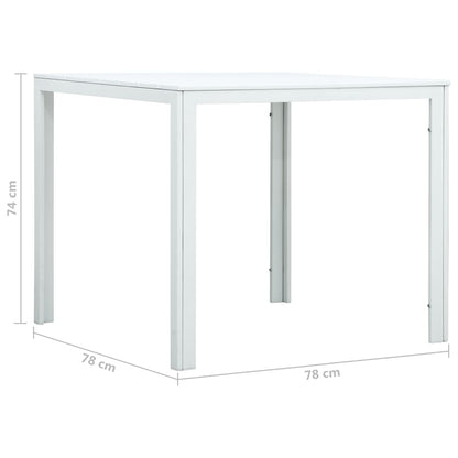 Mesa de centro 78x78x74 cm PEAD aspeto madeira branco