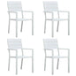 Cadeiras jardim 4 pcs PEAD aspeto madeira branco
