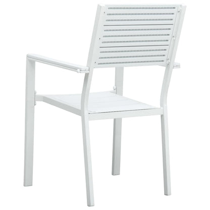Cadeiras jardim 4 pcs PEAD aspeto madeira branco