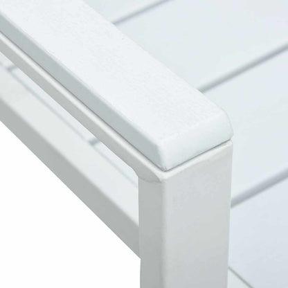 Cadeiras jardim 4 pcs PEAD aspeto madeira branco