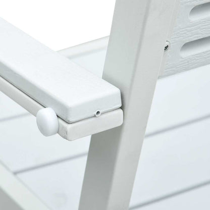 Cadeiras jardim 4 pcs PEAD aspeto madeira branco