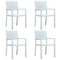 Cadeiras jardim 4 pcs plástico branco aspeto vime
