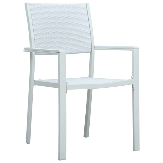 Cadeiras jardim 4 pcs plástico branco aspeto vime