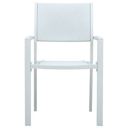 Cadeiras jardim 4 pcs plástico branco aspeto vime