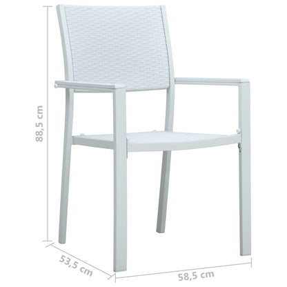 Cadeiras jardim 4 pcs plástico branco aspeto vime