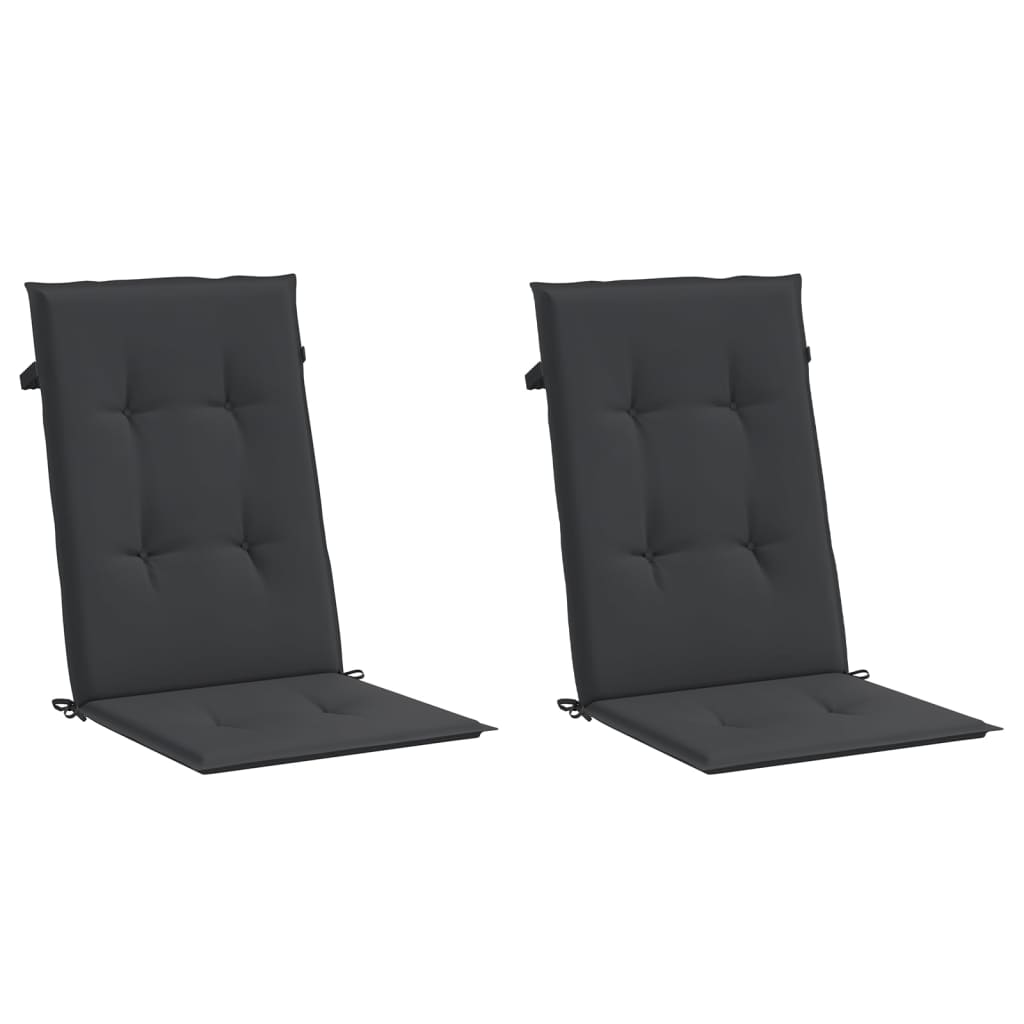 Almofadões para cadeiras altas de jardim 2 pcs tecido preto