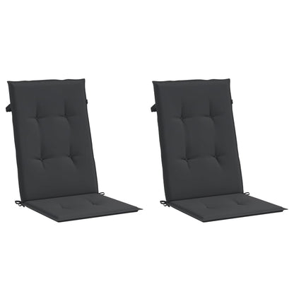 Almofadões para cadeiras altas de jardim 2 pcs tecido preto
