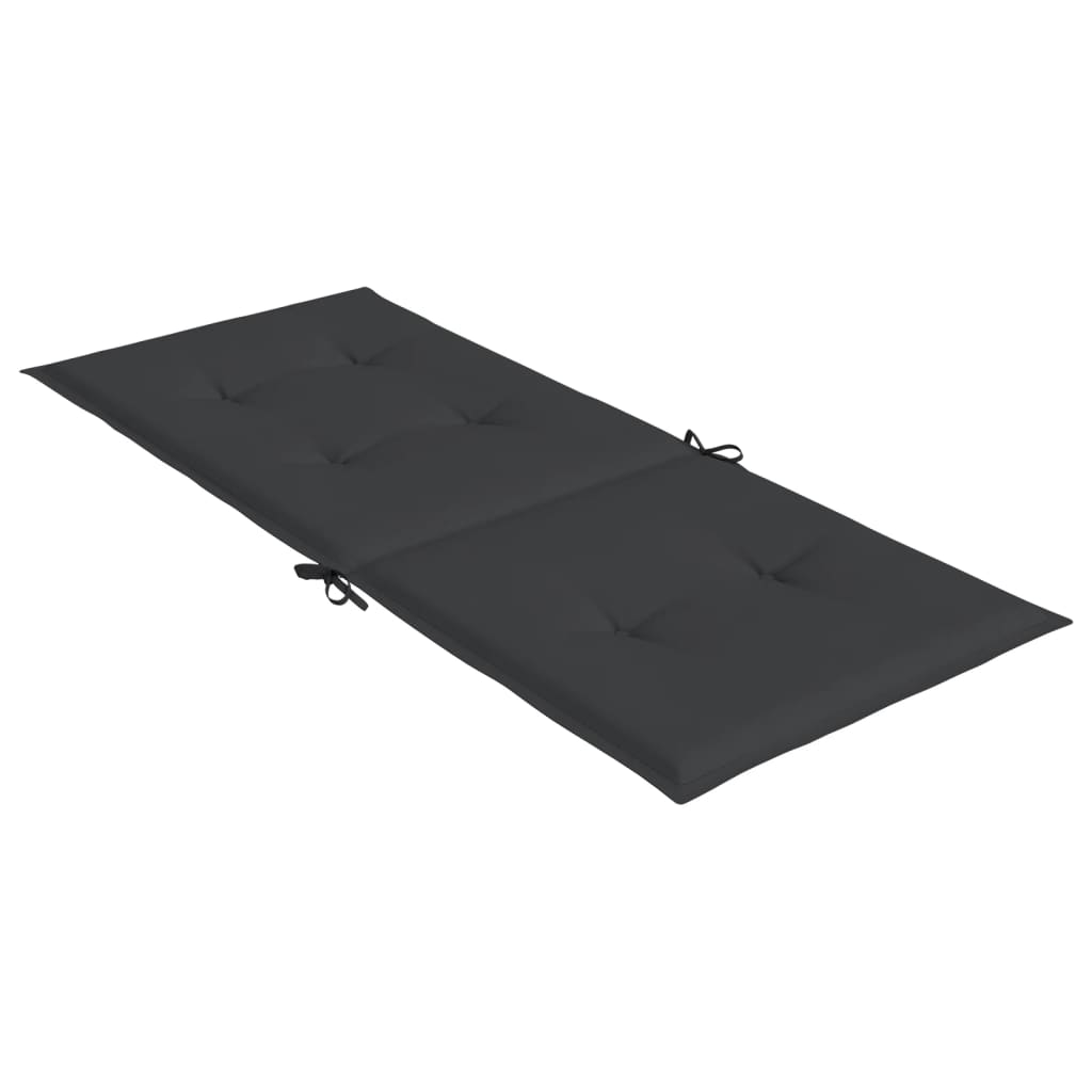 Almofadões para cadeiras altas de jardim 2 pcs tecido preto