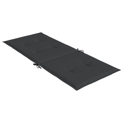 Almofadões para cadeiras altas de jardim 2 pcs tecido preto
