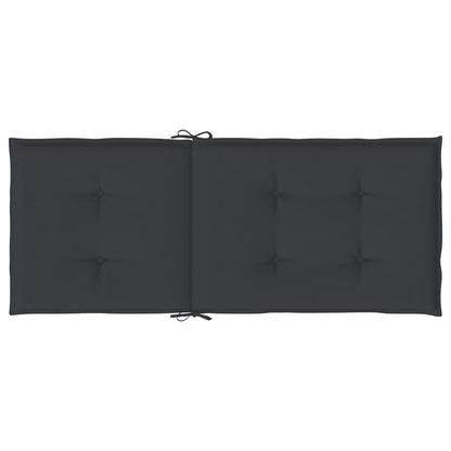 Almofadões para cadeiras altas de jardim 2 pcs tecido preto