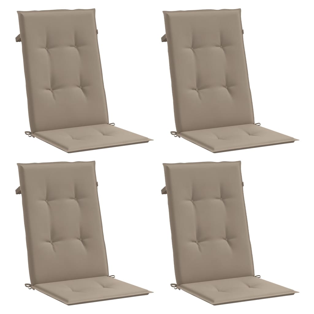 Almofadões cadeiras altas jardim 4 pcs tecido cinza-acastanhado