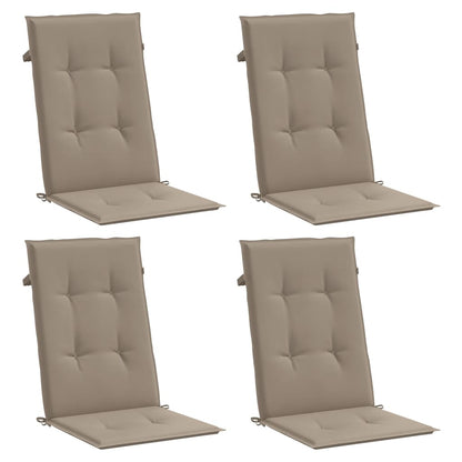 Almofadões cadeiras altas jardim 4 pcs tecido cinza-acastanhado
