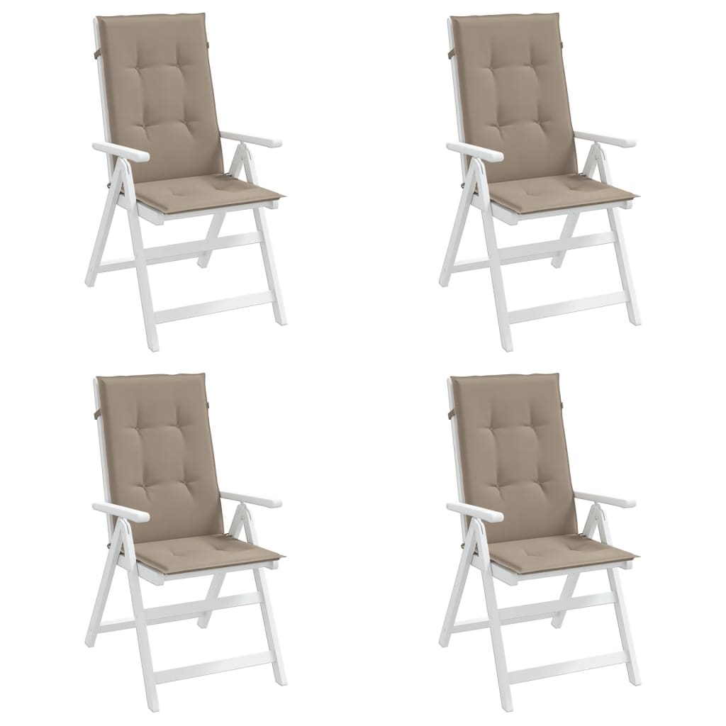 Almofadões cadeiras altas jardim 4 pcs tecido cinza-acastanhado