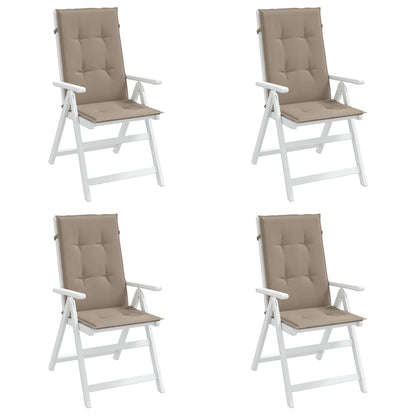 Almofadões cadeiras altas jardim 4 pcs tecido cinza-acastanhado