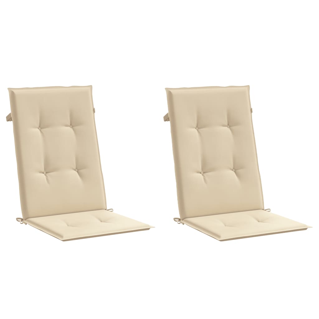 Almofadões para cadeiras altas de jardim 2 pcs tecido bege