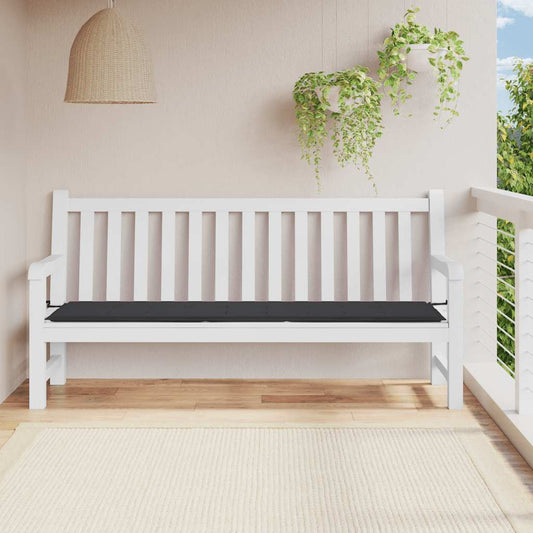 Almofadão p/ banco de jardim 200x50x4 cm tecido preto