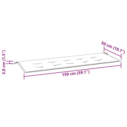 Almofadão p/ banco de jardim 150x50x4 cm tecido oxford preto