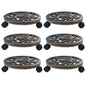 Suportes com rodas para plantas 6 pcs 30 cm plástico bronze