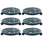 Suportes com rodas para plantas 6 pcs 38 cm plástico verde