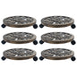 Suportes com rodas para plantas 6 pcs 38 cm plástico bronze
