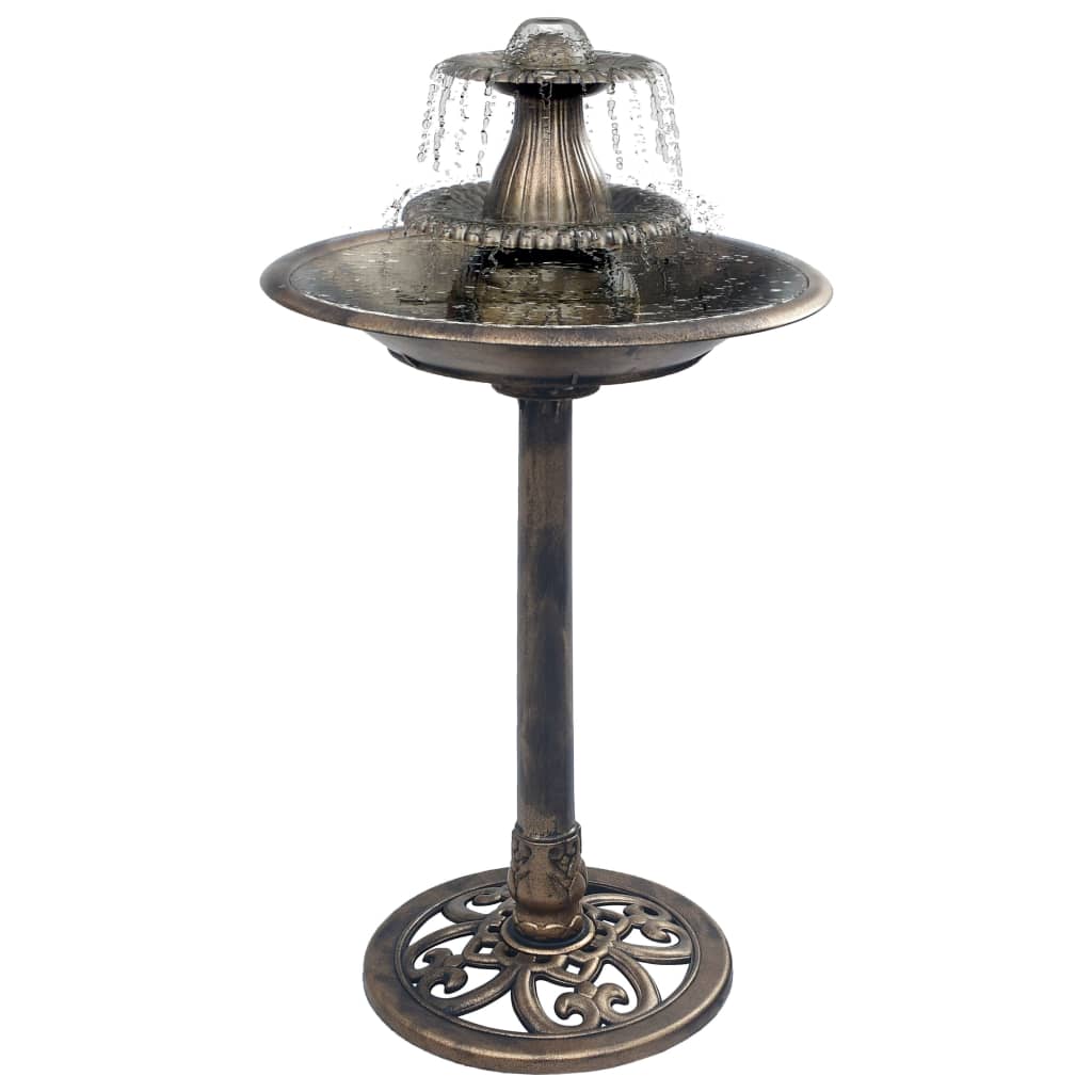 Banheira para pássaros com fonte 50x91 cm plástico bronze