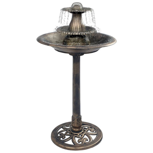 Banheira para pássaros com fonte 50x91 cm plástico bronze