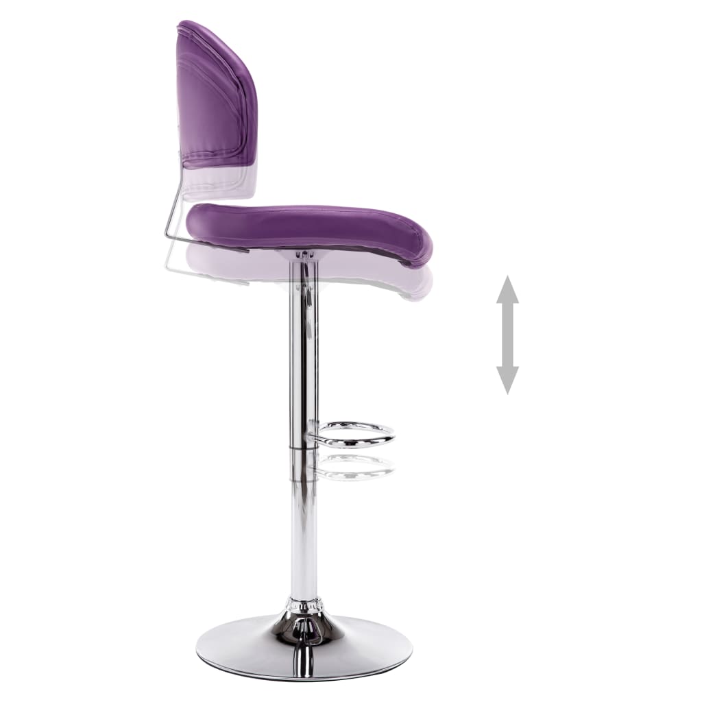Banco de bar couro artificial roxo