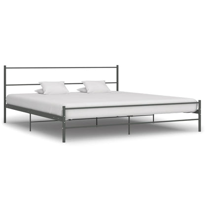 Estrutura de cama 200x200 cm metal cinzento
