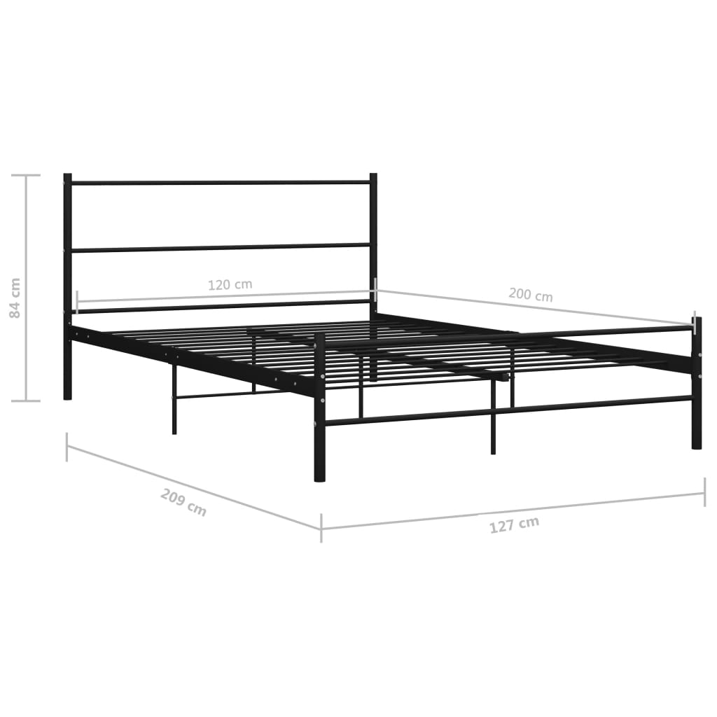 Estrutura de cama 120x200 cm metal preto