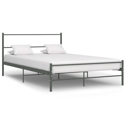 Estrutura de cama metal 160x200 cm cinzento