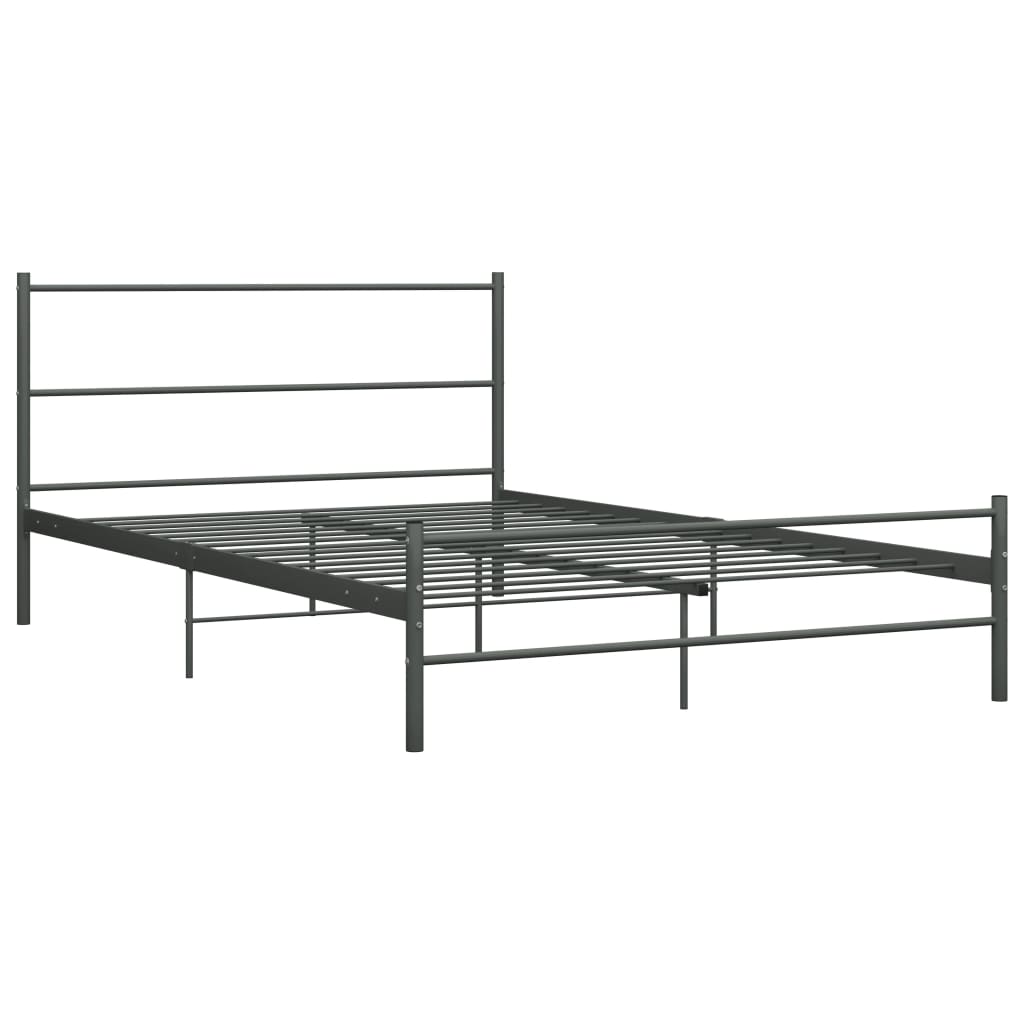 Estrutura de cama metal 160x200 cm cinzento