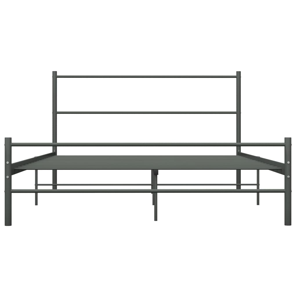 Estrutura de cama metal 160x200 cm cinzento