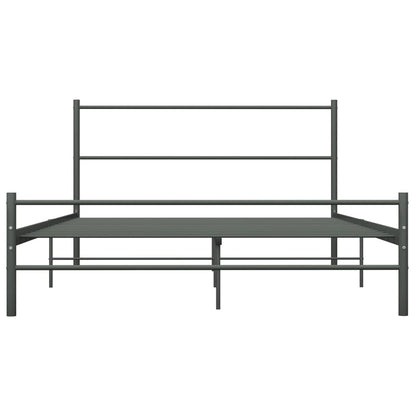 Estrutura de cama metal 160x200 cm cinzento