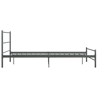 Estrutura de cama metal 160x200 cm cinzento