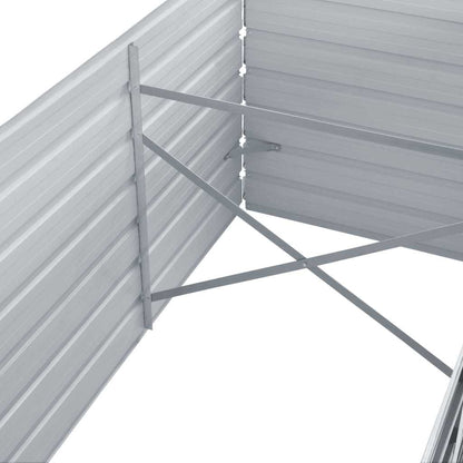 Canteiro de jardim elevado 160x80x45cm aço galvanizado cinzento