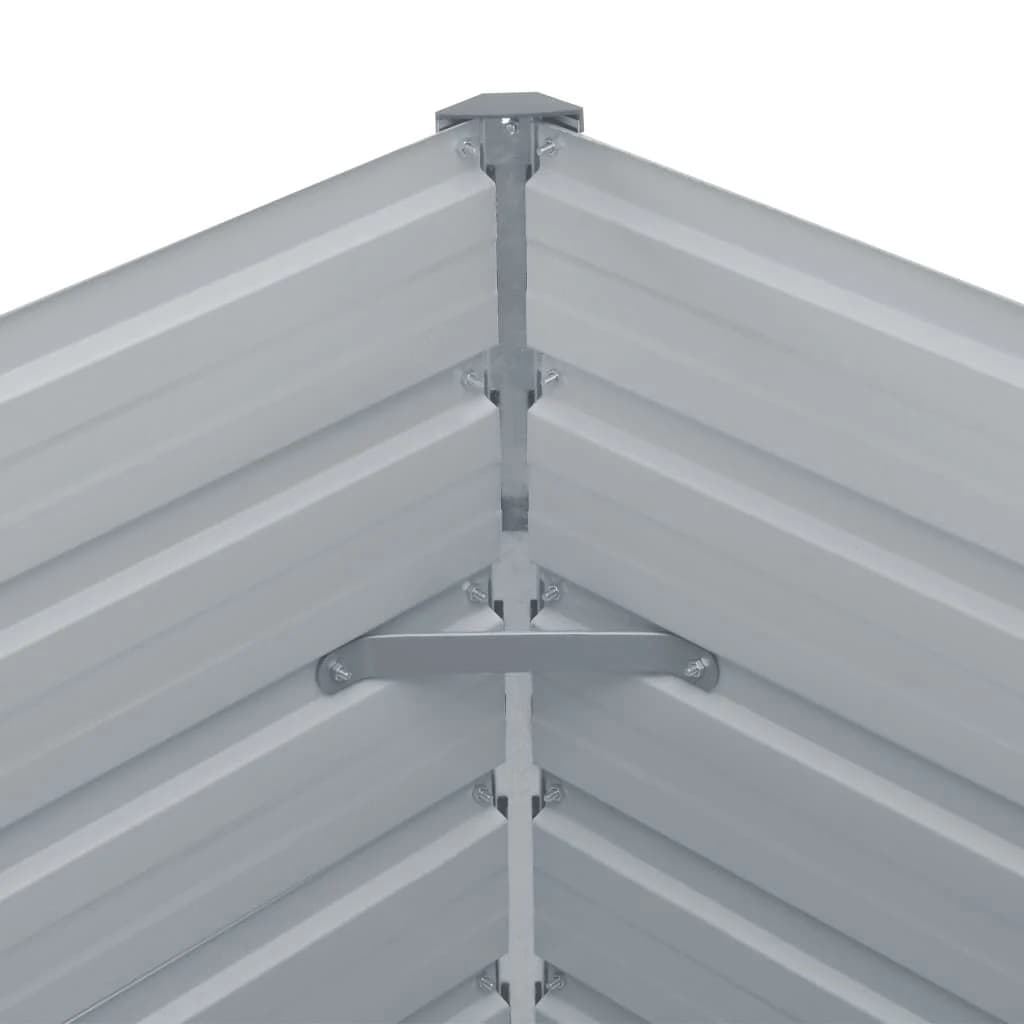 Canteiro de jardim elevado 160x80x45cm aço galvanizado cinzento