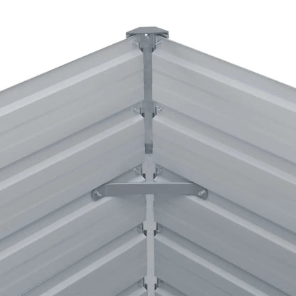 Canteiro de jardim elevado 160x80x45cm aço galvanizado cinzento