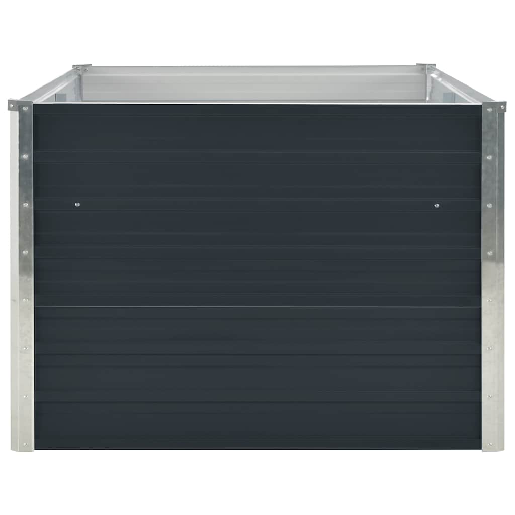 Canteiro jardim elevado 160x80x45cm aço galvanizado antracite