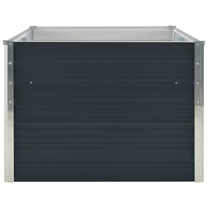 Canteiro jardim elevado 160x80x45cm aço galvanizado antracite