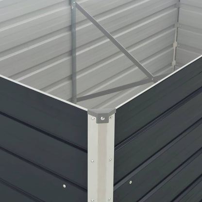 Canteiro jardim elevado 160x80x45cm aço galvanizado antracite
